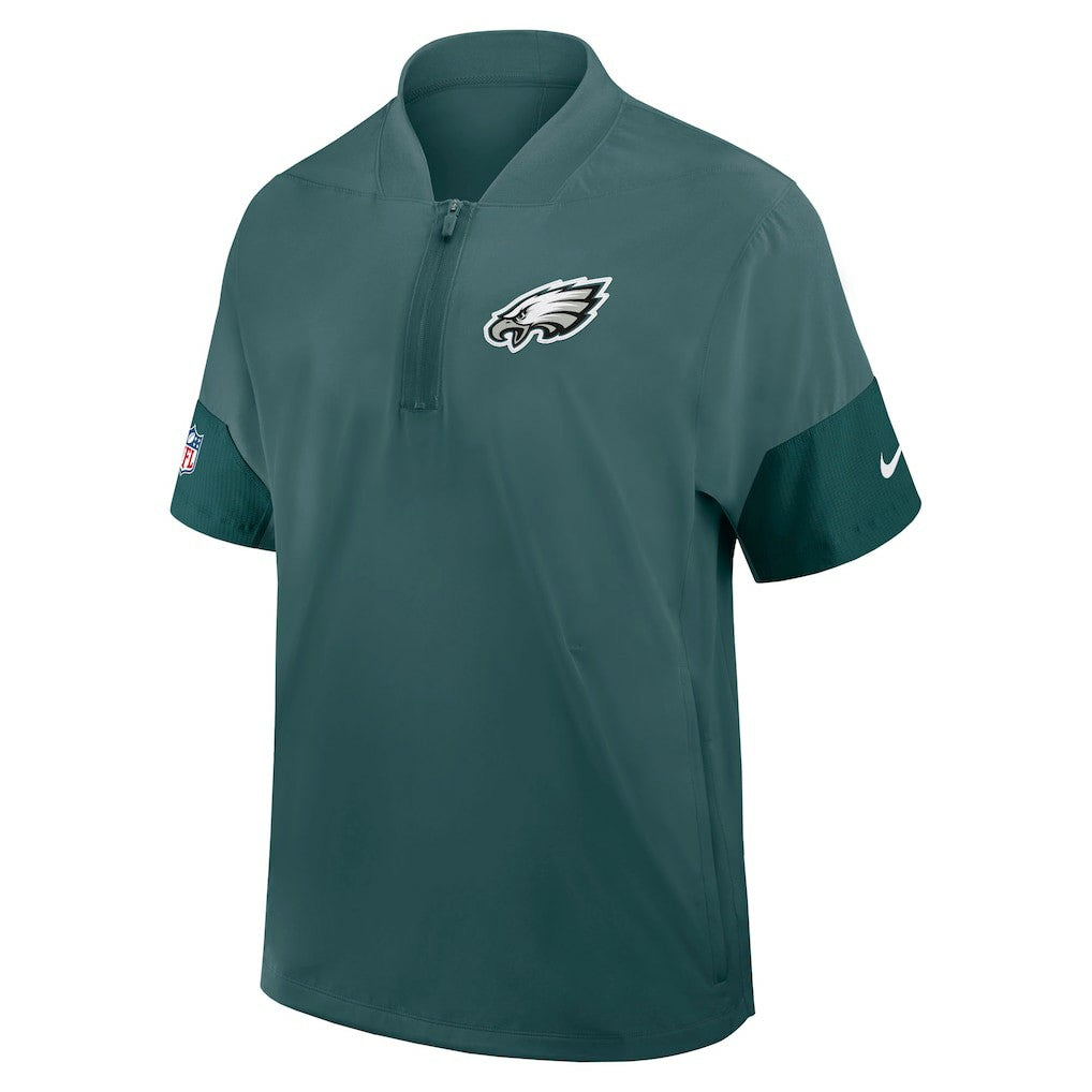 Philadelphia Eagles Sideline Short Sleeve Quarter-Zip Dri-FIT Coach Jacket | NFL US