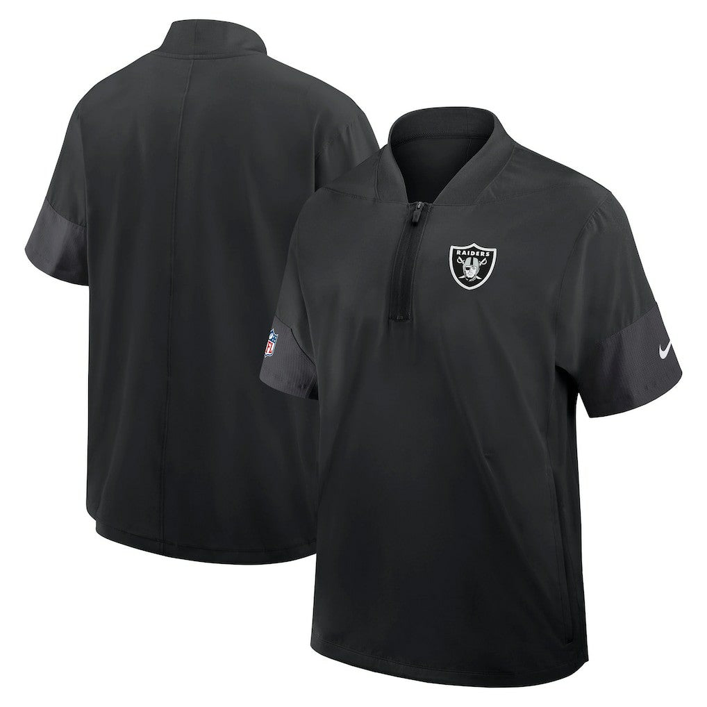 Las Vegas Raiders Sideline Short Sleeve Quarter-Zip Dri-FIT Coach Jacket | NFL US