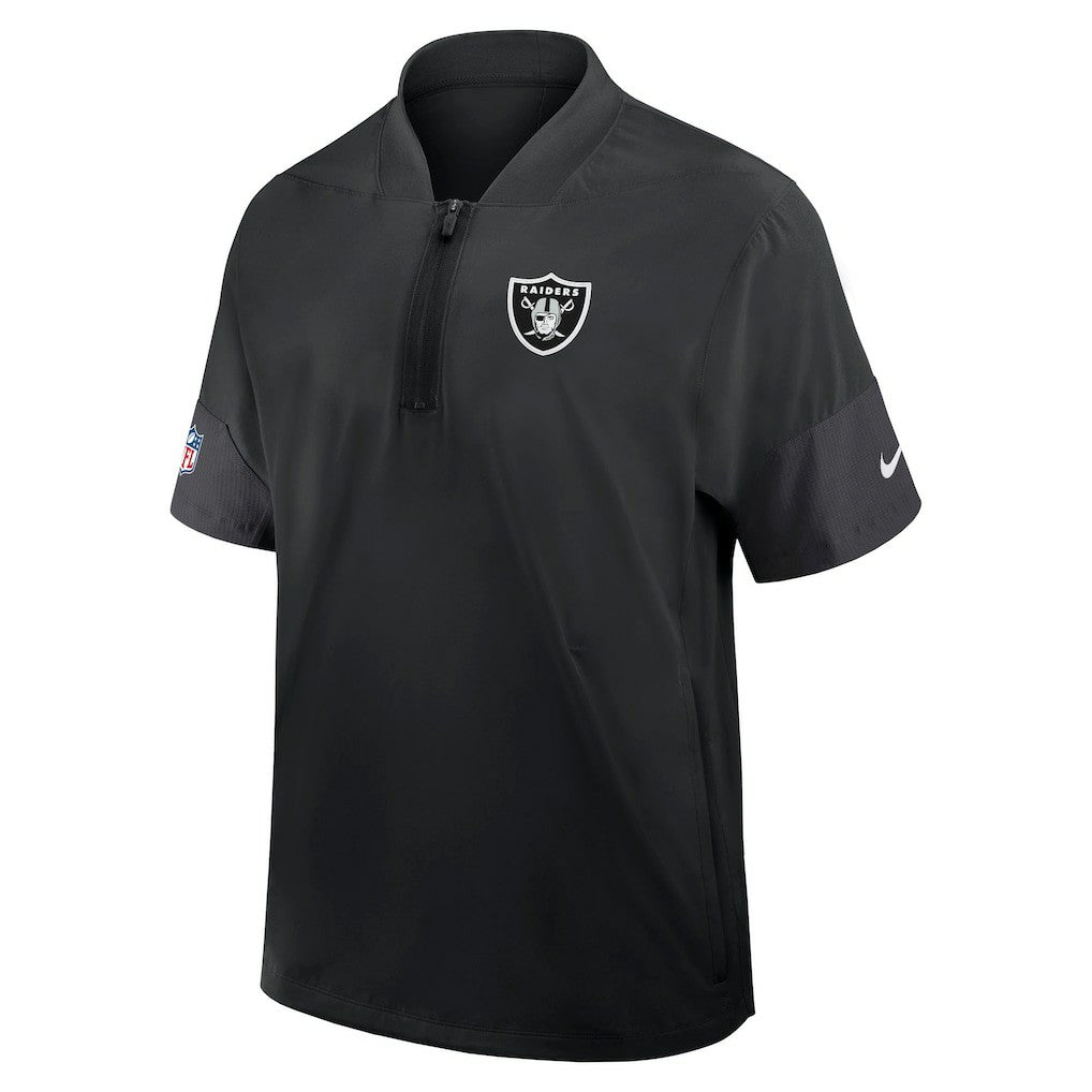 Las Vegas Raiders Sideline Short Sleeve Quarter-Zip Dri-FIT Coach Jacket | NFL US