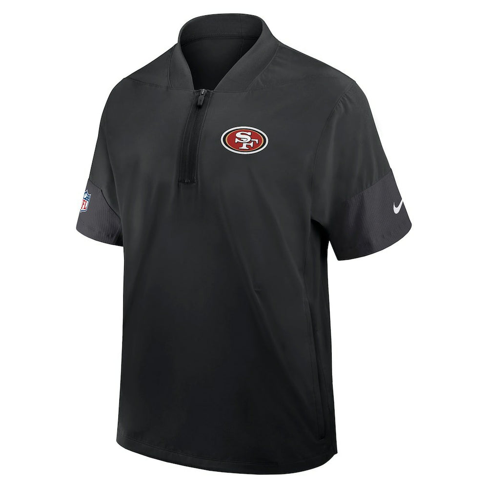 San Francisco 49ers Sideline Short Sleeve Quarter-Zip Dri-FIT Coach Jacket | NFL Discount