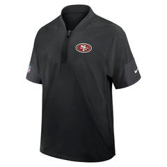 San Francisco 49ers Sideline Short Sleeve Quarter-Zip Dri-FIT Coach Jacket | NFL Discount
