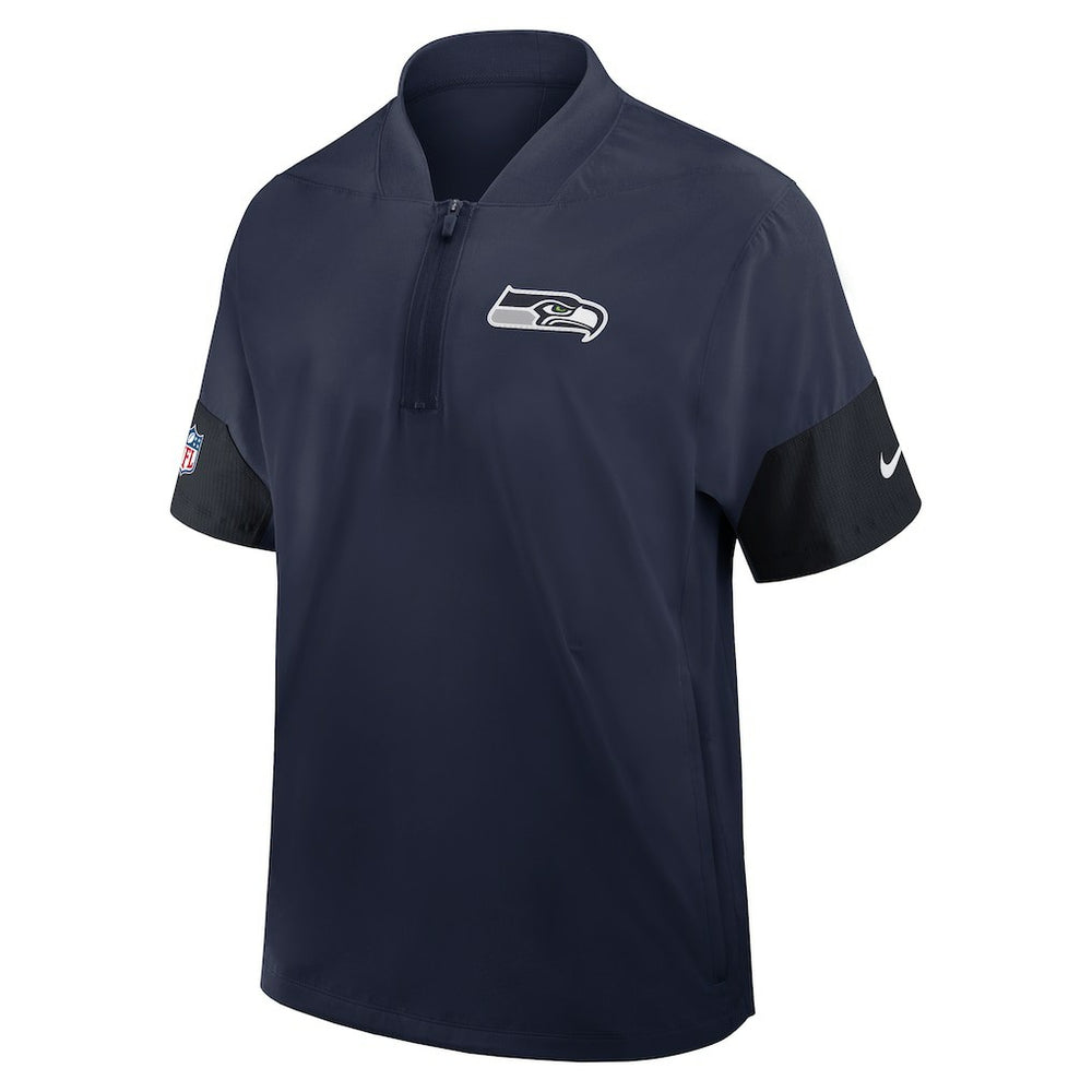 Seattle Seahawks Sideline Short Sleeve Quarter-Zip Dri-FIT Coach Jacket | NFL New