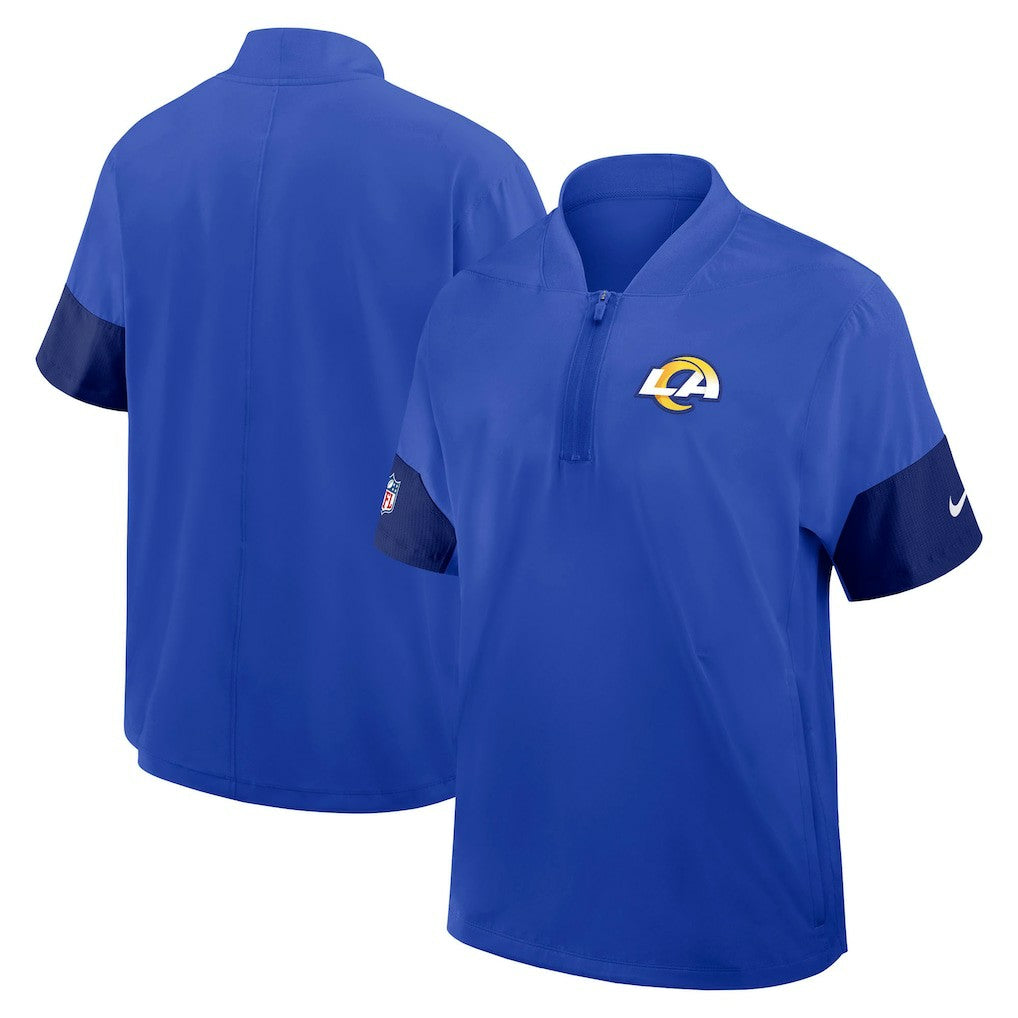 Los Angeles Rams Sideline Short Sleeve Quarter-Zip Dri-FIT Coach Jacket | NFL Online