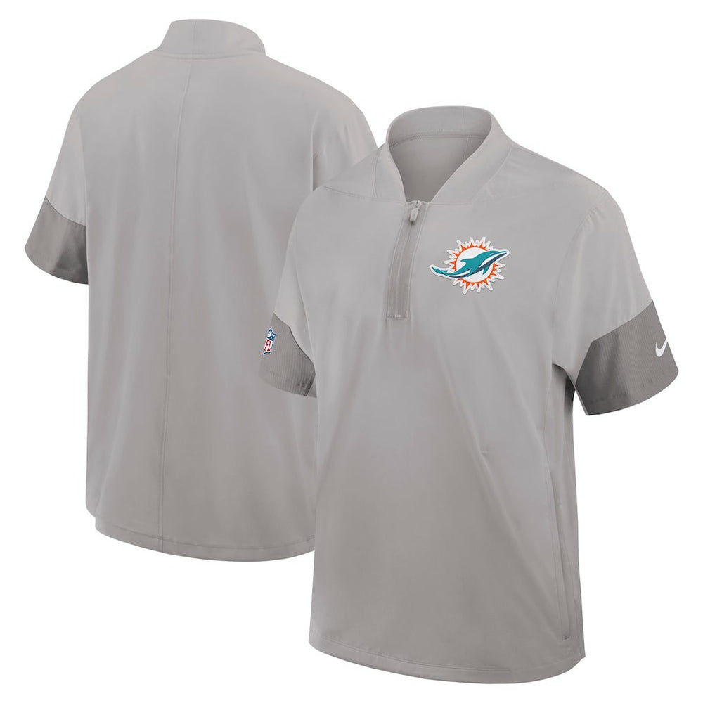 Miami Dolphins Sideline Short Sleeve Quarter-Zip Dri-FIT Coach Jacket | NFL Near me