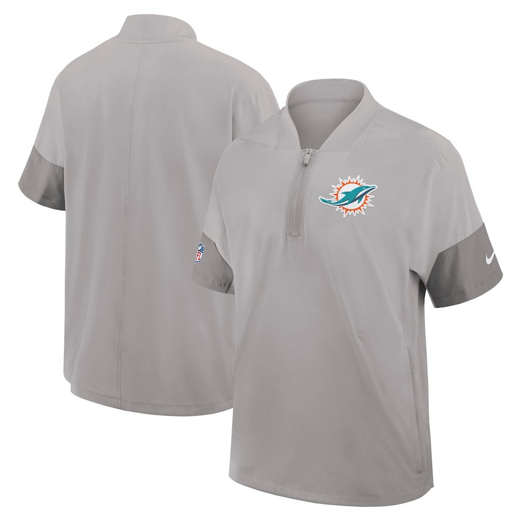 Miami Dolphins Sideline Short Sleeve Quarter-Zip Dri-FIT Coach Jacket | NFL Near me