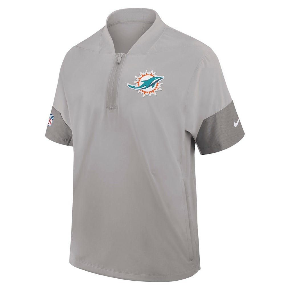 Miami Dolphins Sideline Short Sleeve Quarter-Zip Dri-FIT Coach Jacket | NFL Near me