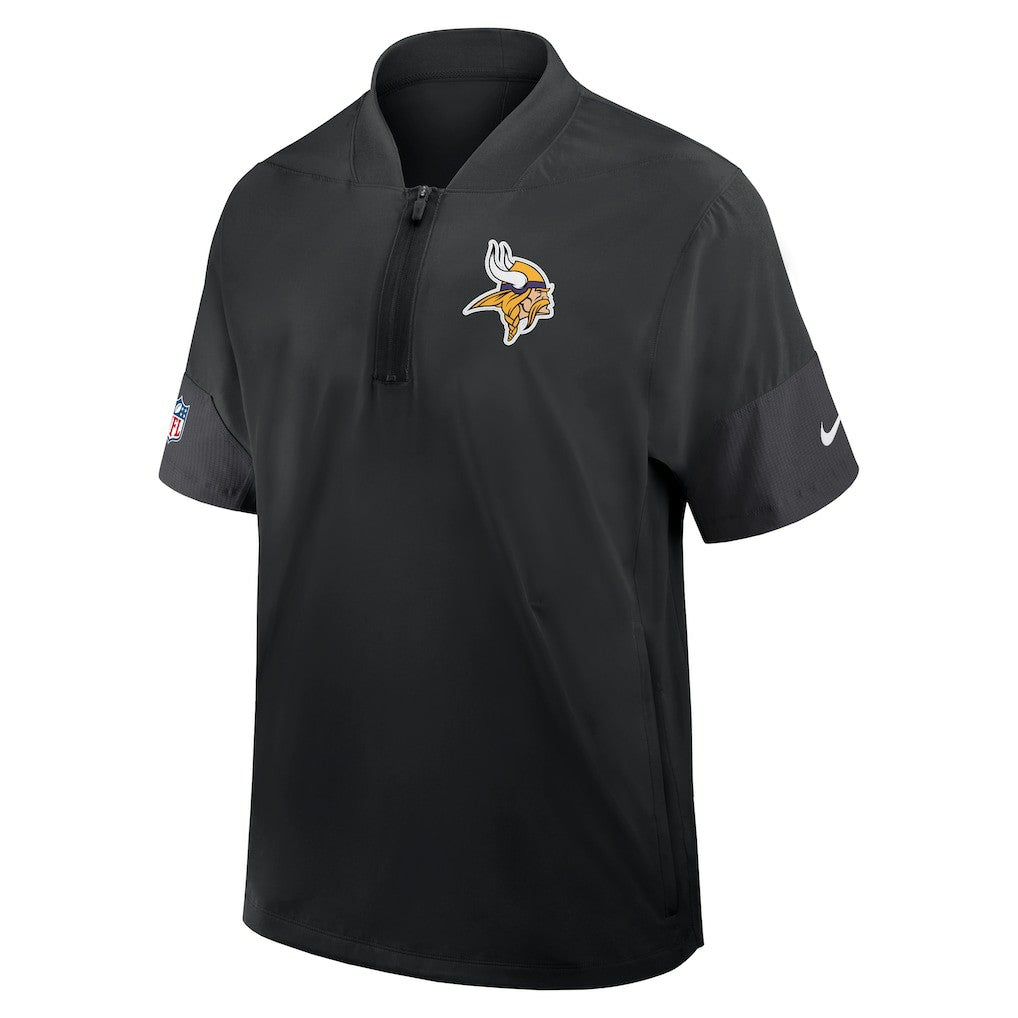 Minnesota Vikings Sideline Short Sleeve Quarter-Zip Dri-FIT Coach Jacket | NFL Sale
