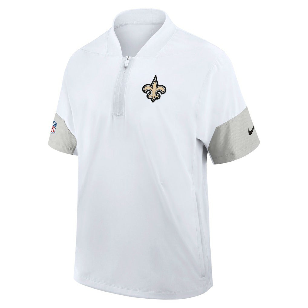 New Orleans Saints Sideline Short Sleeve Quarter-Zip Dri-FIT Coach Jacket | NFL Discount