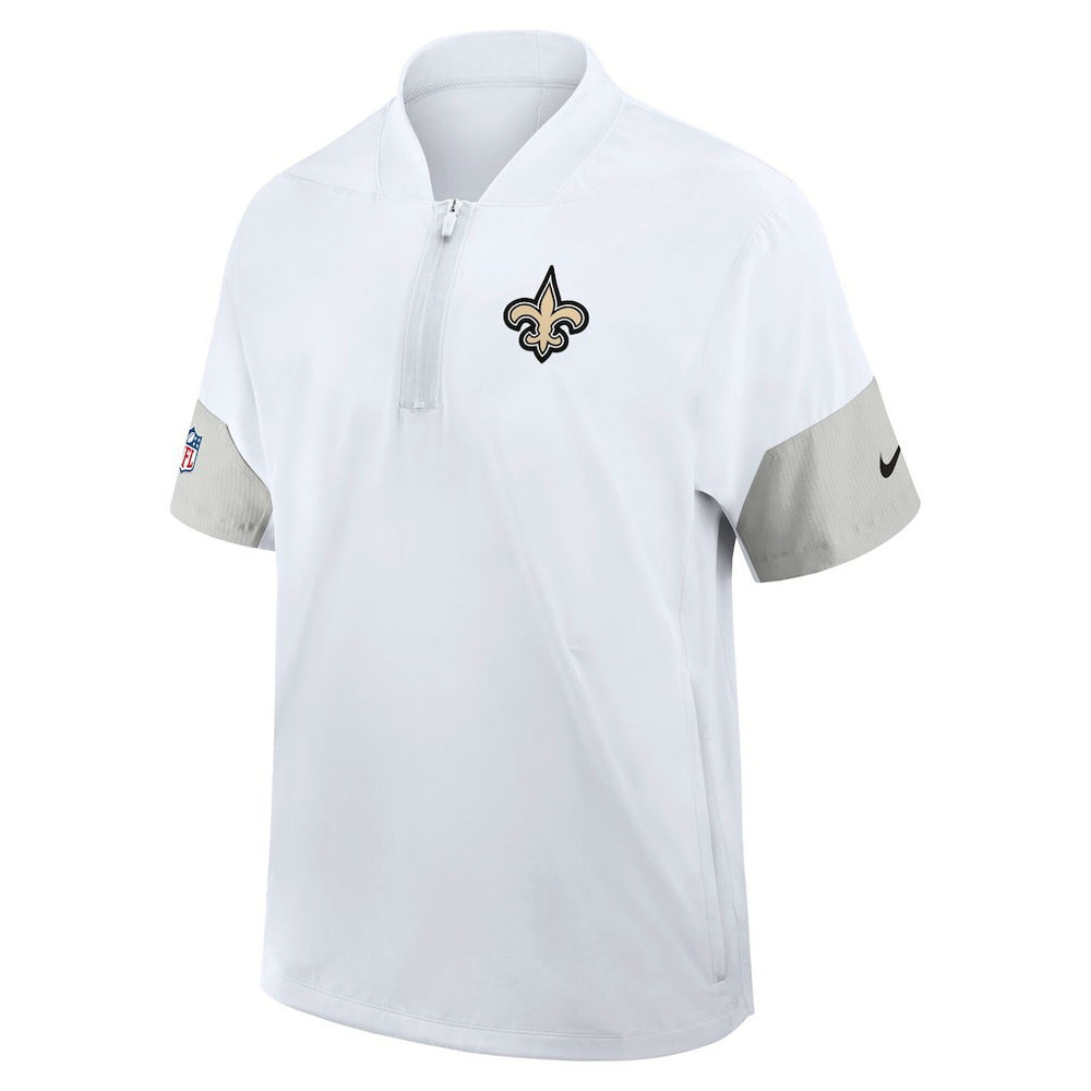 New Orleans Saints Sideline Short Sleeve Quarter-Zip Dri-FIT Coach Jacket | NFL Discount