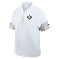 New Orleans Saints Sideline Short Sleeve Quarter-Zip Dri-FIT Coach Jacket | NFL Discount
