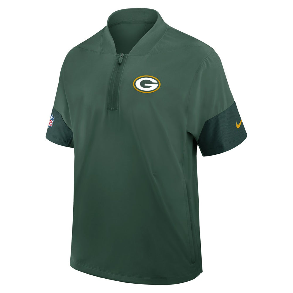 Green Bay Packers Sideline Short Sleeve Quarter-Zip Dri-FIT Coach Jacket | NFL Online