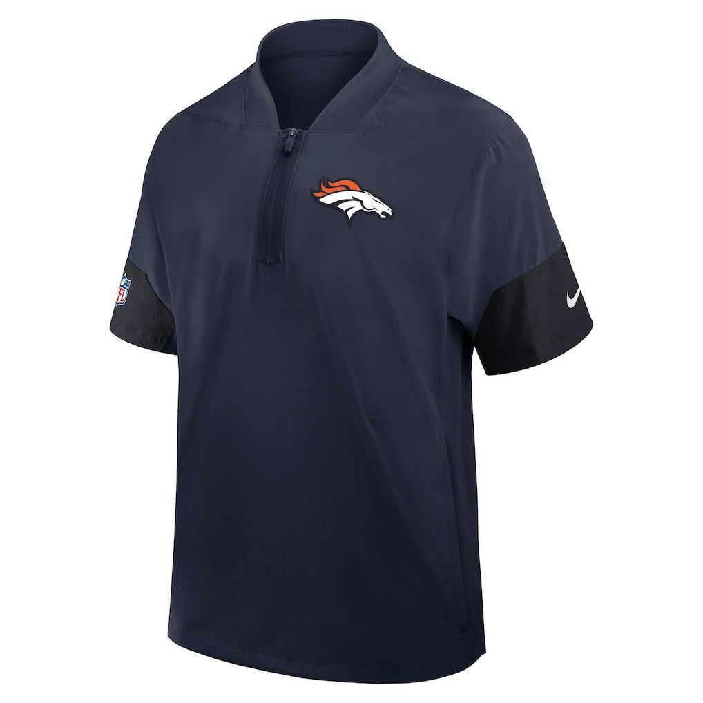 Denver Broncos Sideline Short Sleeve Quarter-Zip Dri-FIT Coach Jacket | NFL Hot