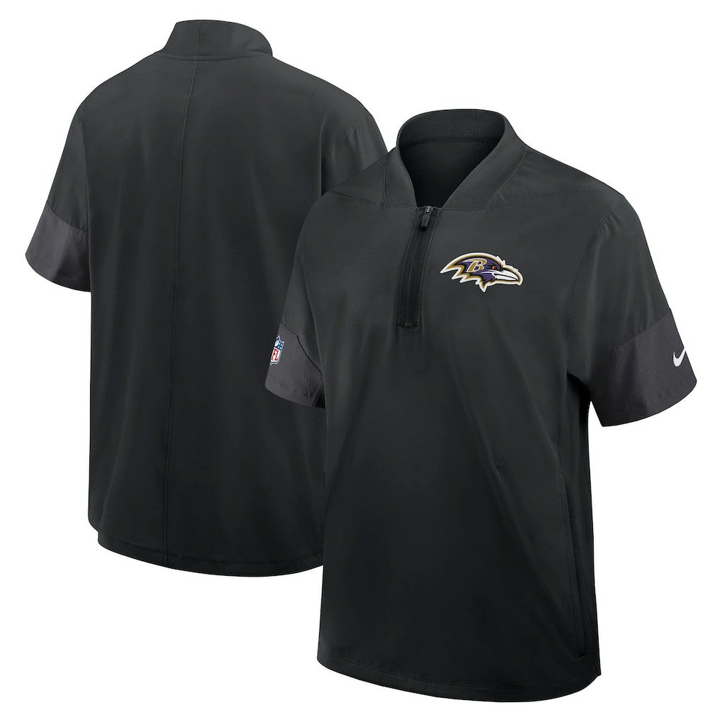 Baltimore Ravens Sideline Short Sleeve Quarter-Zip Dri-FIT Coach Jacket | NFL On sale
