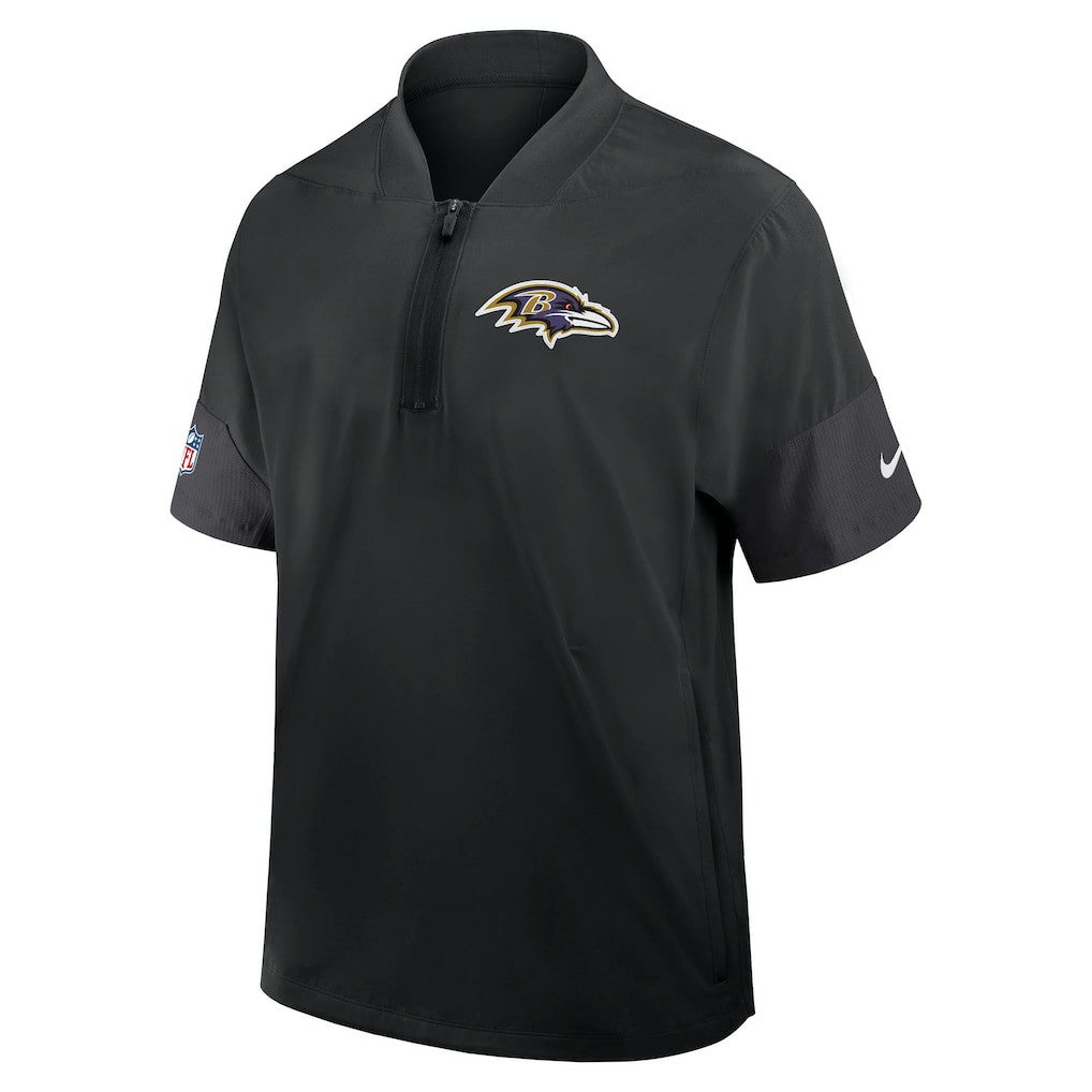 Baltimore Ravens Sideline Short Sleeve Quarter-Zip Dri-FIT Coach Jacket | NFL On sale