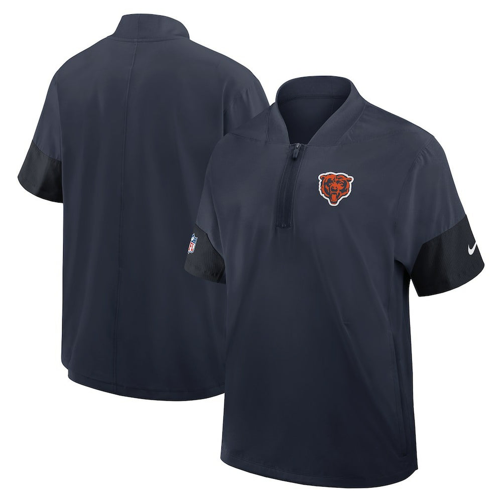 Chicago Bears Sideline Short Sleeve Quarter-Zip Dri-FIT Coach Jacket | NFL New