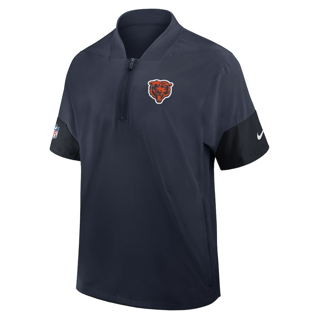 Chicago Bears Sideline Short Sleeve Quarter-Zip Dri-FIT Coach Jacket | NFL New