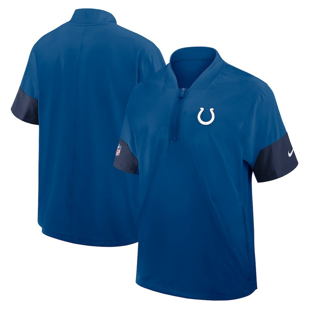 Indianapolis Colts Sideline Short Sleeve Quarter-Zip Dri-FIT Coach Jacket | NFL On sale