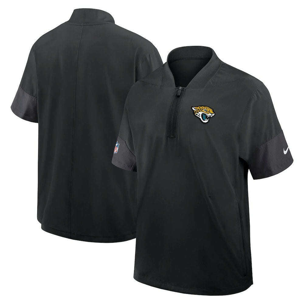 Jacksonville Jaguars Sideline Short Sleeve Quarter-Zip Dri-FIT Coach Jacket | NFL New