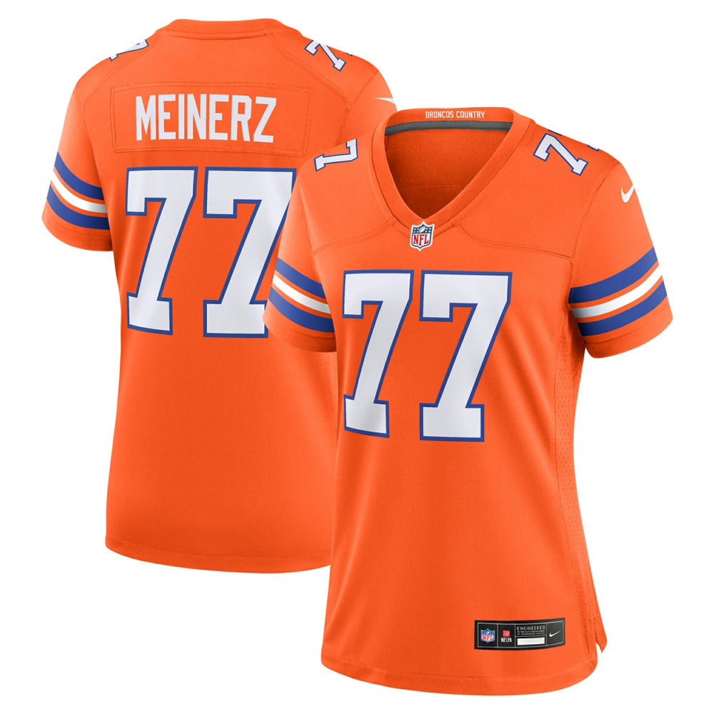 Denver Broncos Quinn Meinerz  Women's Mile High Collection 1977 Throwback Player Game Jersey | NFL Online