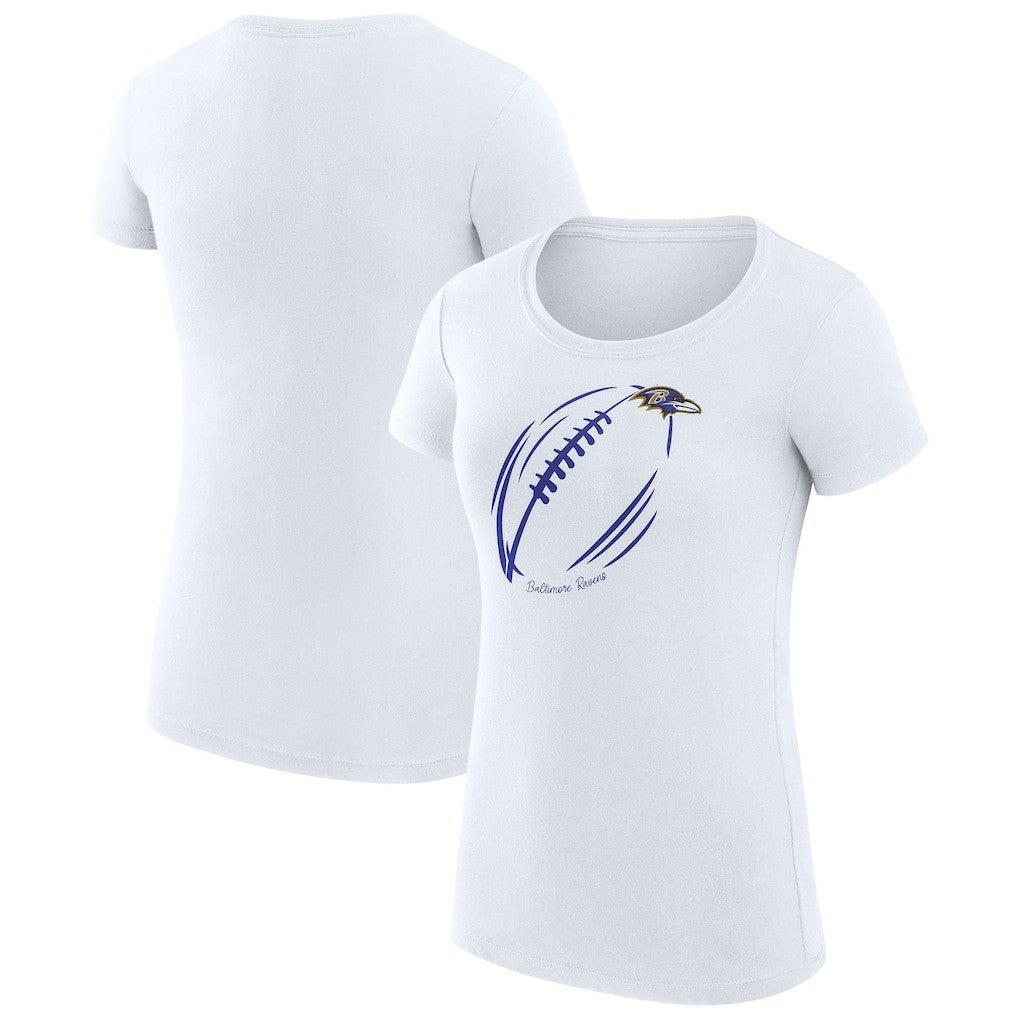 Baltimore Ravens G-III 4Her by Carl Banks Women's Super-Slim Fit Lightweight Subtle Football T-Shirt | NFL Sale