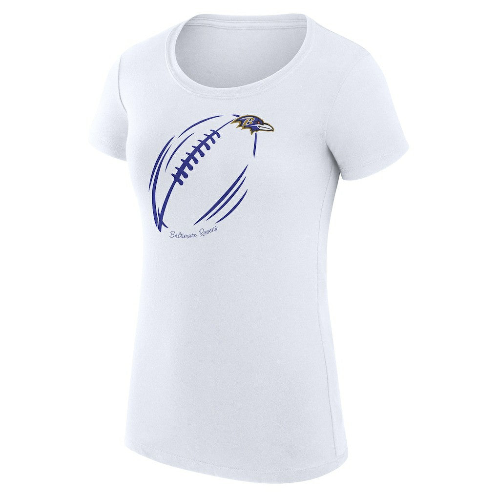 Baltimore Ravens G-III 4Her by Carl Banks Women's Super-Slim Fit Lightweight Subtle Football T-Shirt | NFL Sale