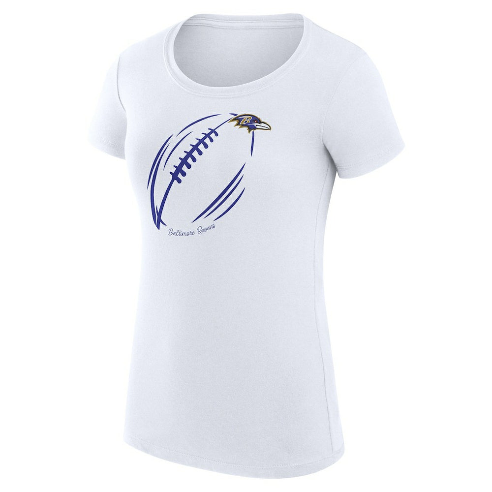 Baltimore Ravens G-III 4Her by Carl Banks Women's Super-Slim Fit Lightweight Subtle Football T-Shirt | NFL Sale