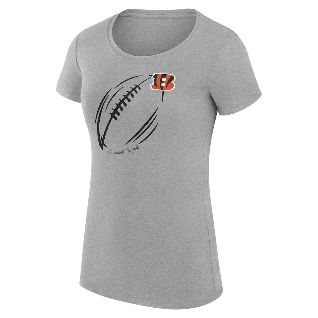 Cincinnati Bengals G-III 4Her by Carl Banks Women's Super-Slim Fit Lightweight Subtle Football T-Shirt | NFL New
