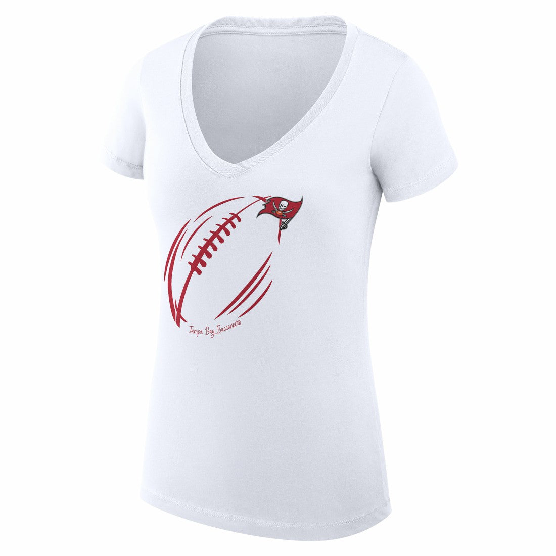 Tampa Bay Buccaneers G-III 4Her by Carl Banks Women's Super-Slim Fit Lightweight Subtle Football V-Neck T-Shirt | NFL New
