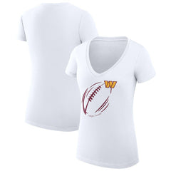 Washington Commanders G-III 4Her by Carl Banks Women's Super-Slim Fit Lightweight Subtle Football V-Neck T-Shirt | NFL Sale
