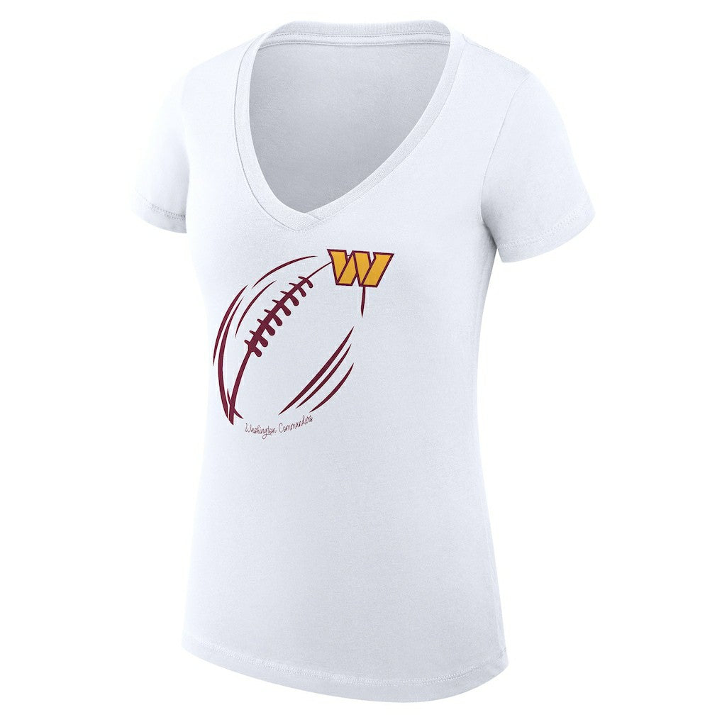 Washington Commanders G-III 4Her by Carl Banks Women's Super-Slim Fit Lightweight Subtle Football V-Neck T-Shirt | NFL Sale