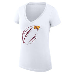 Washington Commanders G-III 4Her by Carl Banks Women's Super-Slim Fit Lightweight Subtle Football V-Neck T-Shirt | NFL Sale