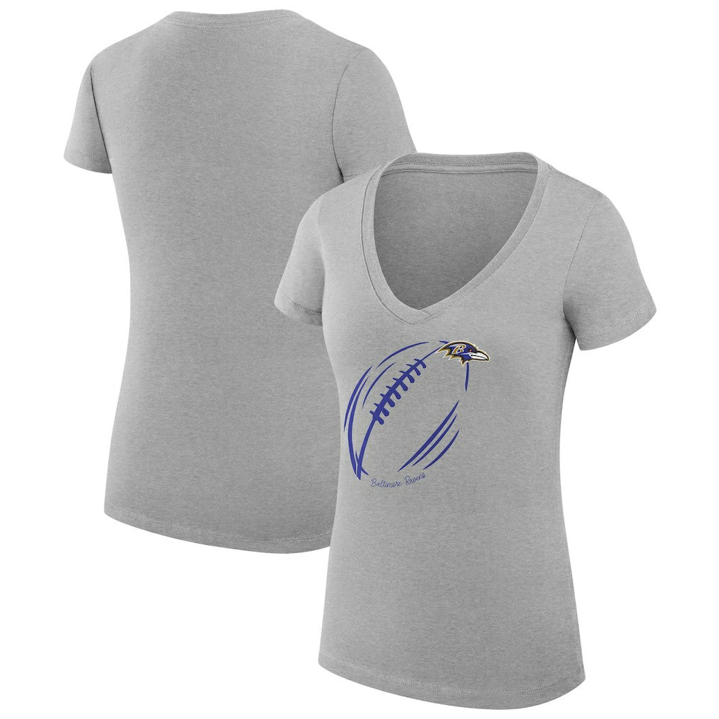 Baltimore Ravens G-III 4Her by Carl Banks Women's Super-Slim Fit Lightweight Subtle Football V-Neck T-Shirt | NFL Near me