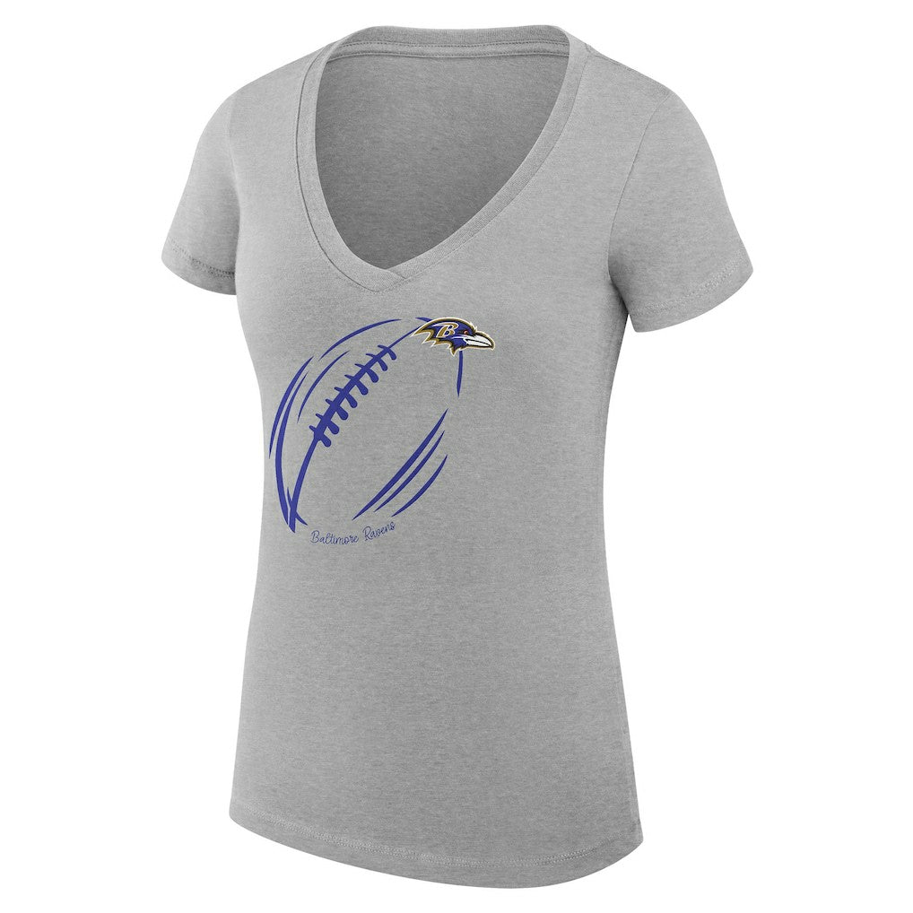 Baltimore Ravens G-III 4Her by Carl Banks Women's Super-Slim Fit Lightweight Subtle Football V-Neck T-Shirt | NFL Near me