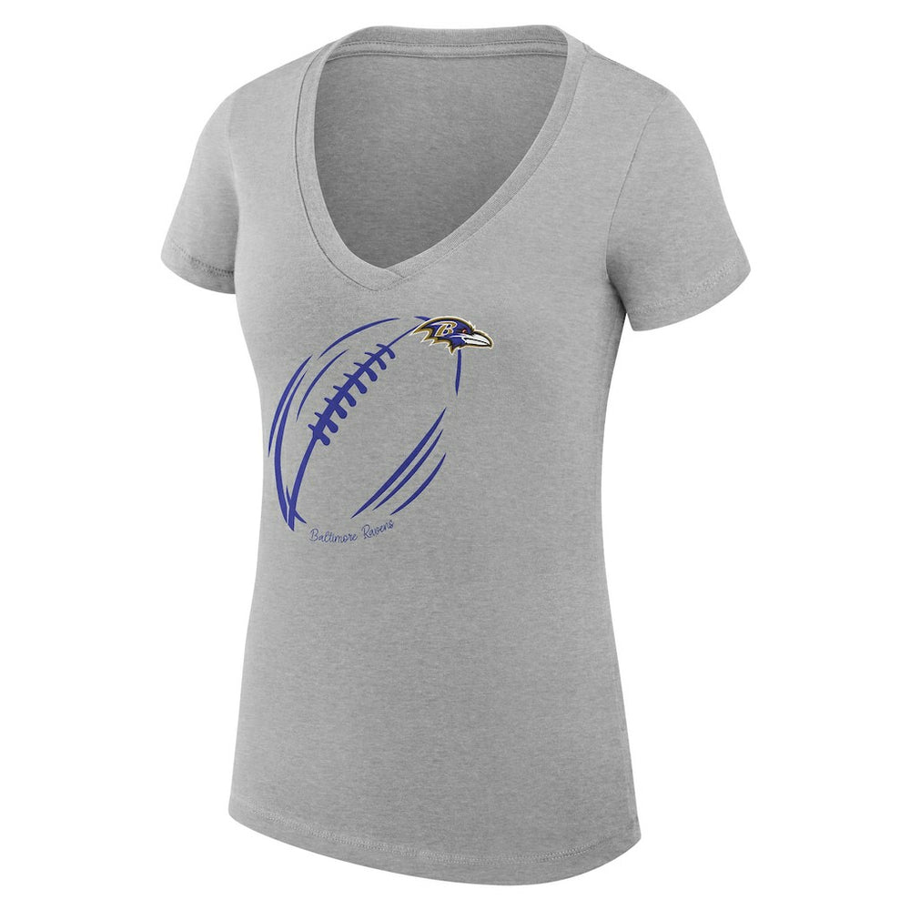 Baltimore Ravens G-III 4Her by Carl Banks Women's Super-Slim Fit Lightweight Subtle Football V-Neck T-Shirt | NFL Near me