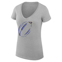 Baltimore Ravens G-III 4Her by Carl Banks Women's Super-Slim Fit Lightweight Subtle Football V-Neck T-Shirt | NFL Near me