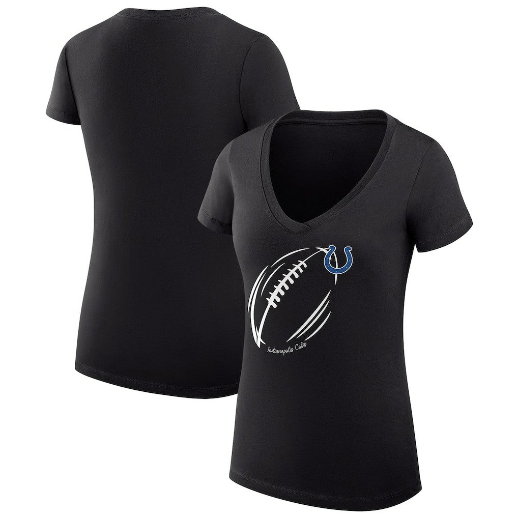 Indianapolis Colts G-III 4Her by Carl Banks Women's Super-Slim Fit Lightweight Subtle Football V-Neck T-Shirt | NFL Near me