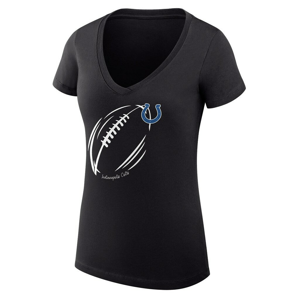 Indianapolis Colts G-III 4Her by Carl Banks Women's Super-Slim Fit Lightweight Subtle Football V-Neck T-Shirt | NFL Near me