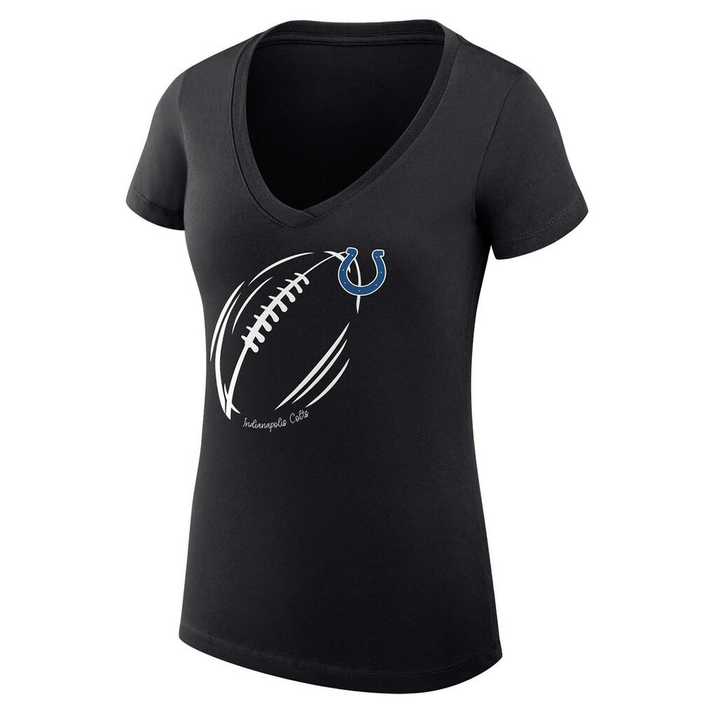 Indianapolis Colts G-III 4Her by Carl Banks Women's Super-Slim Fit Lightweight Subtle Football V-Neck T-Shirt | NFL Near me