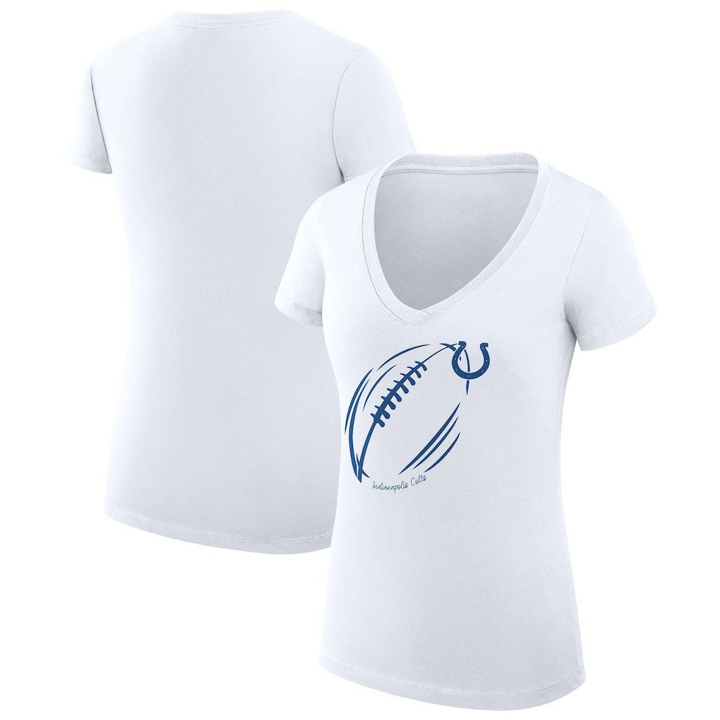 Indianapolis Colts G-III 4Her by Carl Banks Women's Super-Slim Fit Lightweight Subtle Football V-Neck T-Shirt | NFL Hot