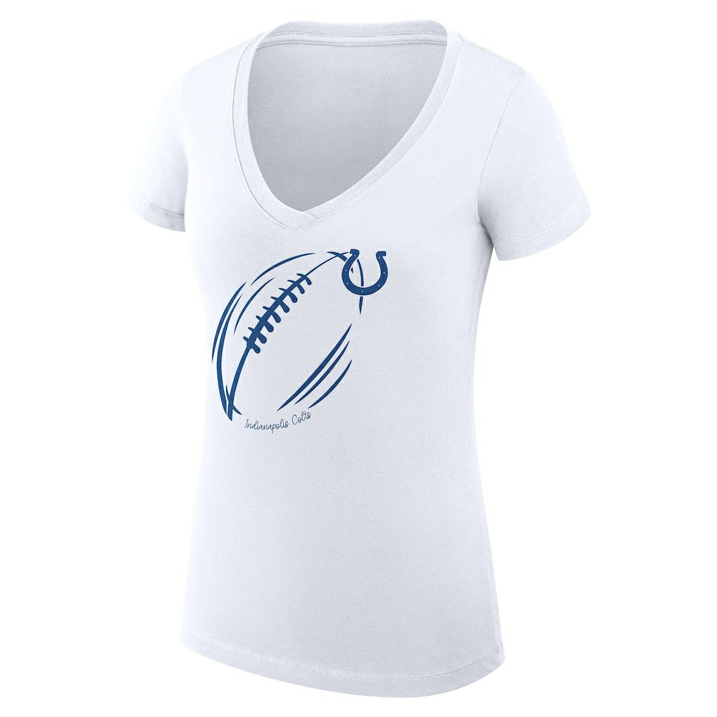Indianapolis Colts G-III 4Her by Carl Banks Women's Super-Slim Fit Lightweight Subtle Football V-Neck T-Shirt | NFL Hot