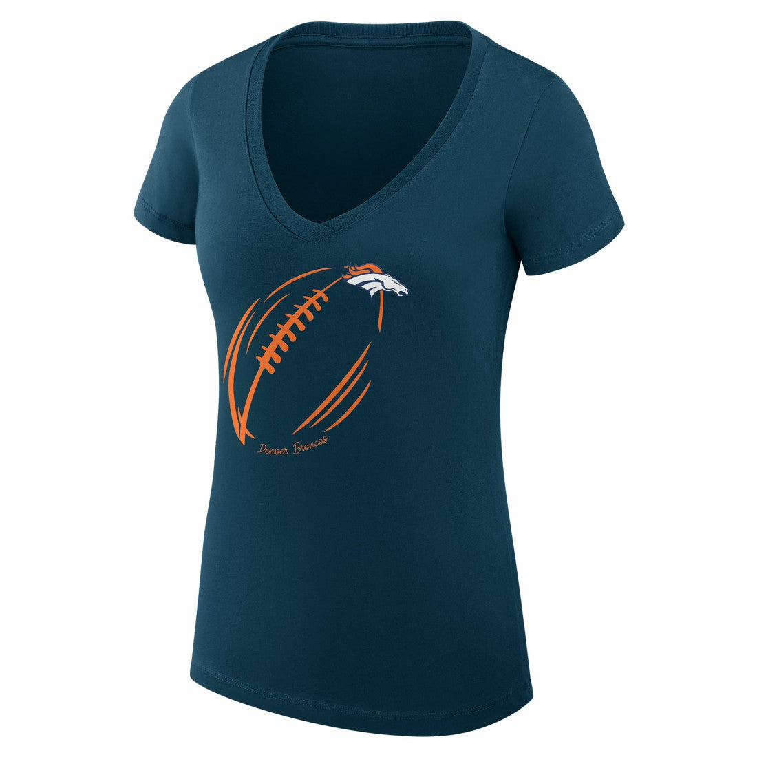 Denver Broncos G-III 4Her by Carl Banks Women's Super-Slim Fit Lightweight Subtle Football V-Neck T-Shirt | NFL On sale