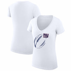 New York Giants G-III 4Her by Carl Banks Women's Super-Slim Fit Lightweight Subtle Football V-Neck T-Shirt | NFL Sale
