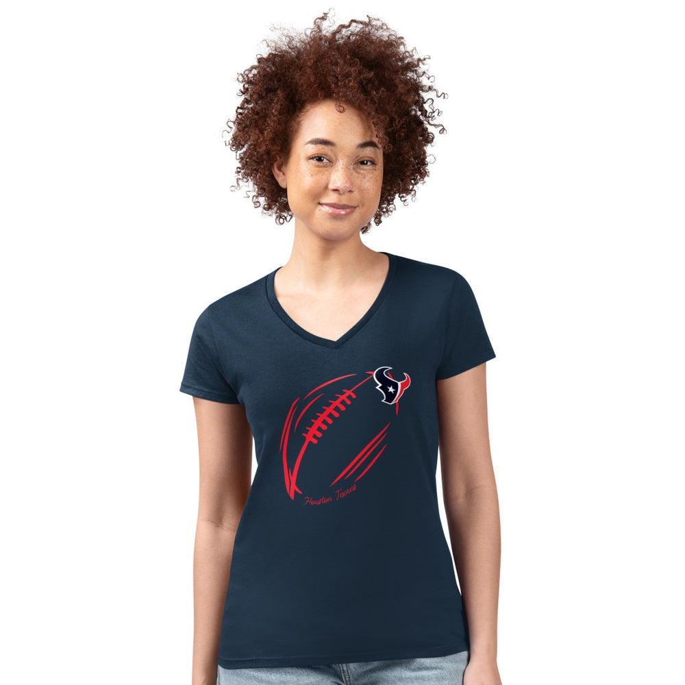Houston Texans G-III 4Her by Carl Banks Women's Super-Slim Fit Lightweight Subtle Football V-Neck T-Shirt | NFL Outlet