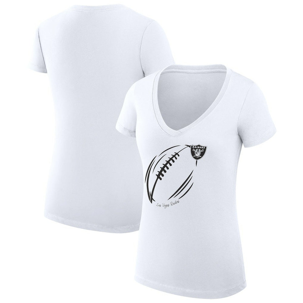 Las Vegas Raiders G-III 4Her by Carl Banks Women's Super-Slim Fit Lightweight Subtle Football V-Neck T-Shirt | NFL Discount