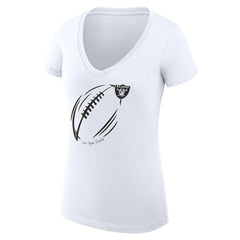 Las Vegas Raiders G-III 4Her by Carl Banks Women's Super-Slim Fit Lightweight Subtle Football V-Neck T-Shirt | NFL Discount