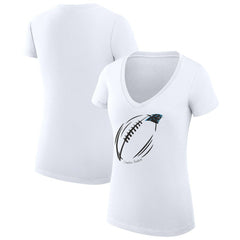 Carolina Panthers G-III 4Her by Carl Banks Women's Super-Slim Fit Lightweight Subtle Football V-Neck T-Shirt | NFL US