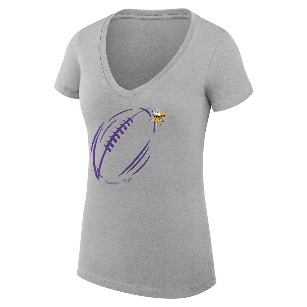 Minnesota Vikings G-III 4Her by Carl Banks Women's Super-Slim Fit Lightweight Subtle Football V-Neck T-Shirt | NFL Hot