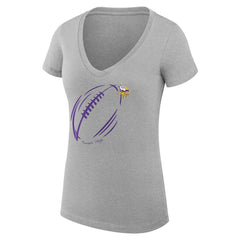 Minnesota Vikings G-III 4Her by Carl Banks Women's Super-Slim Fit Lightweight Subtle Football V-Neck T-Shirt | NFL Hot