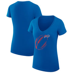 Buffalo Bills G-III 4Her by Carl Banks Women's Super-Slim Fit Lightweight Subtle Football V-Neck T-Shirt | NFL US