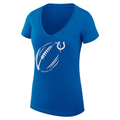 Indianapolis Colts G-III 4Her by Carl Banks Women's Super-Slim Fit Lightweight Subtle Football V-Neck T-Shirt | NFL Sale
